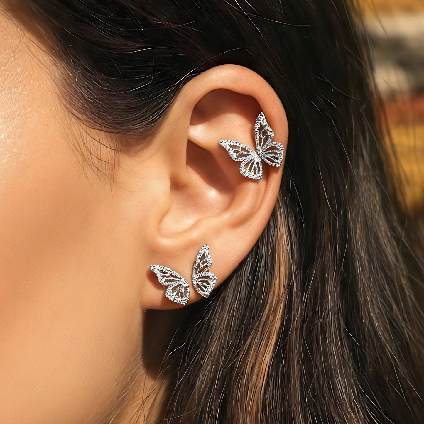 Bohemian Crystal Butterfly Earrings