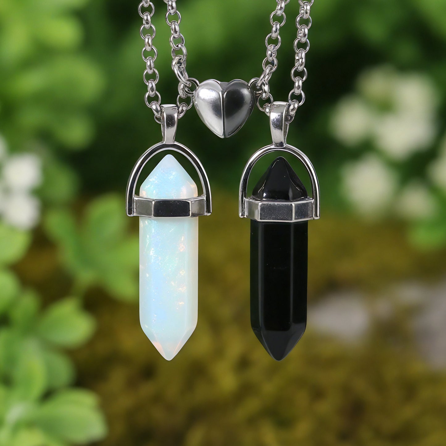Twin Souls Magnetic Crystal Pendant Set