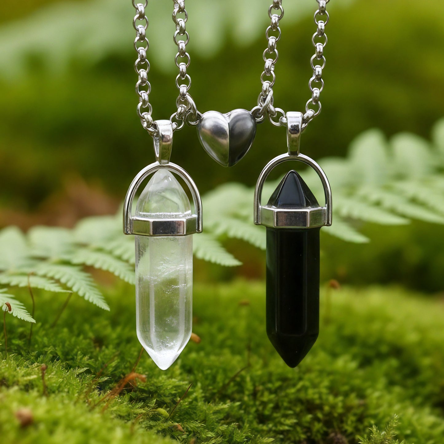 Twin Souls Magnetic Crystal Pendant Set