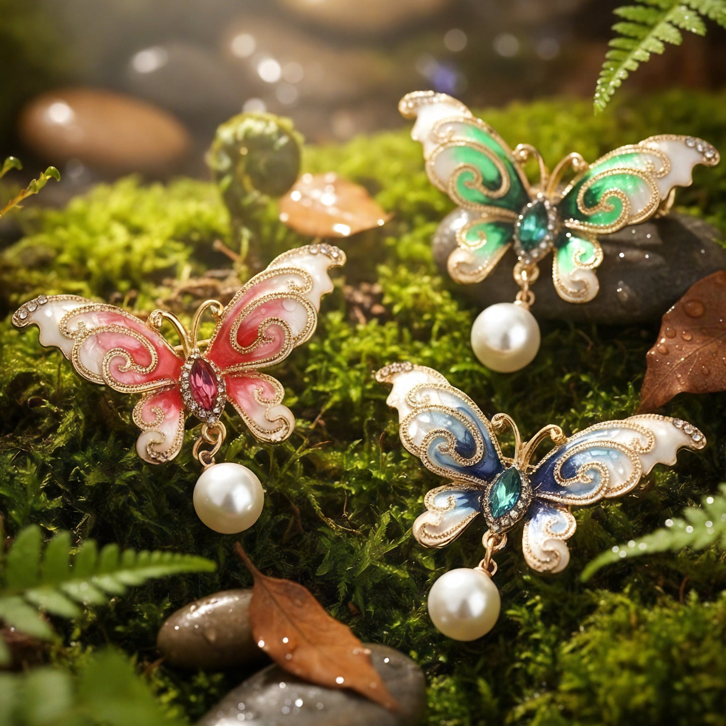 Enchanted Butterfly Pearl Brooch