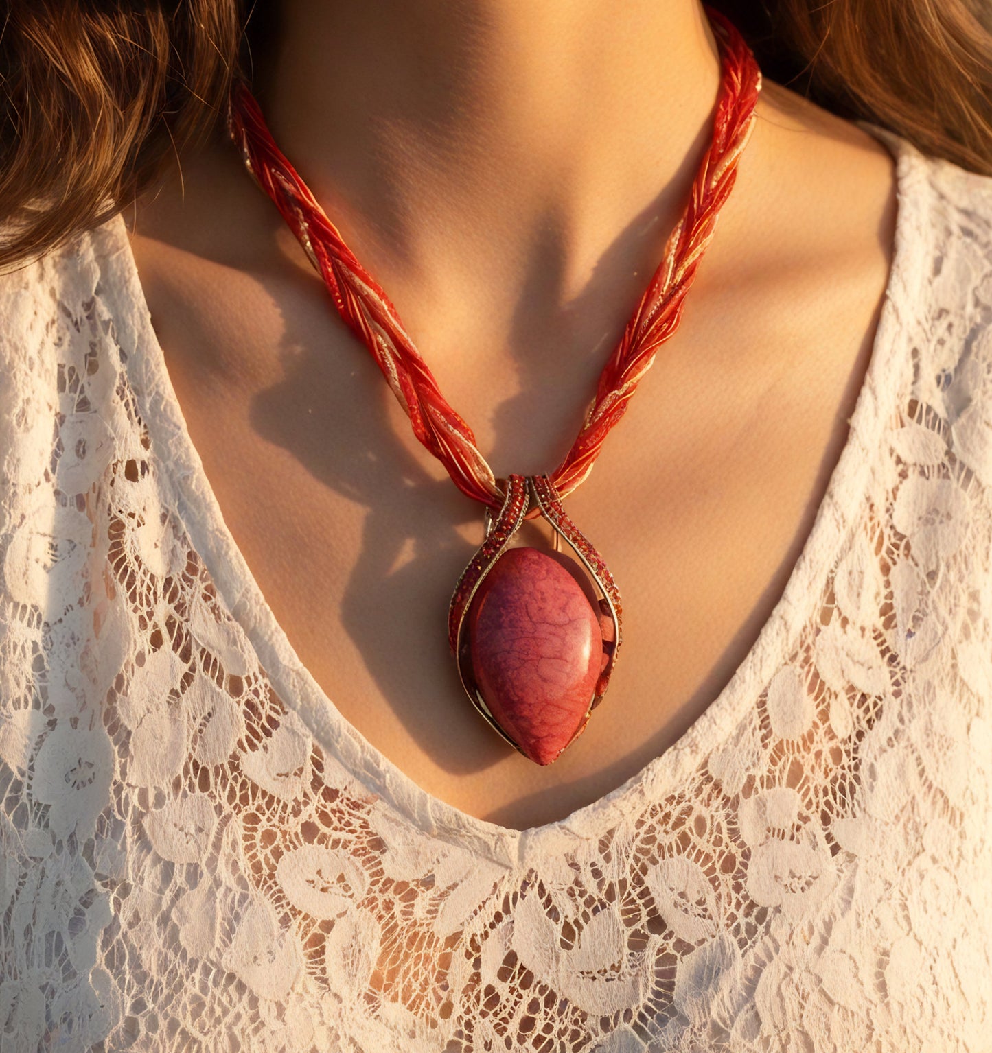 Boho Gemstone Teardrop Necklace