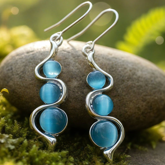 Boho Wave Cat’s Eye Earrings