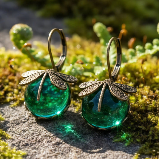 Bohemian Dragonfly Charm Earrings