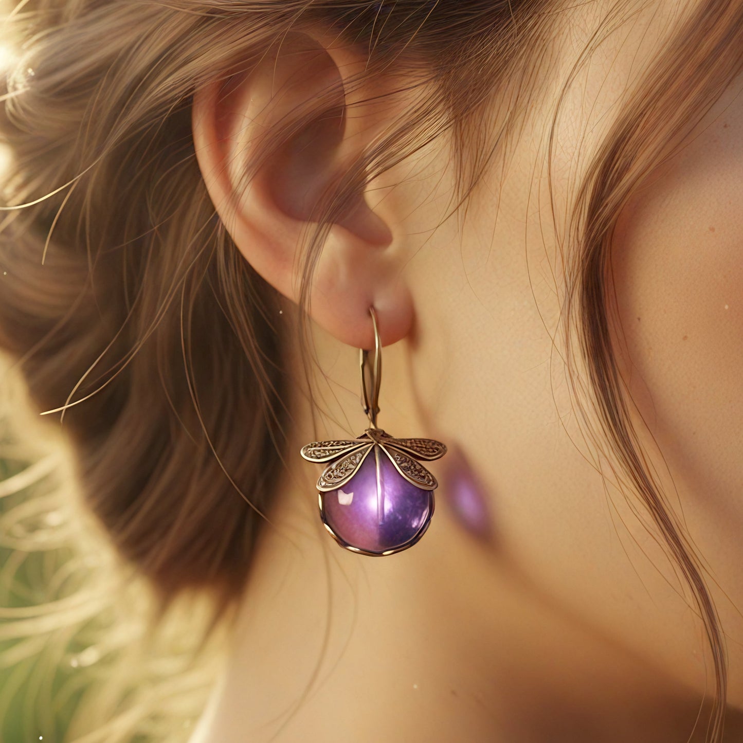Bohemian Dragonfly Charm Earrings