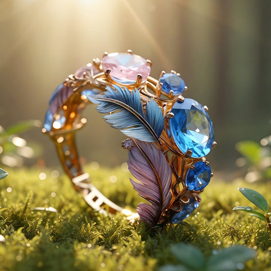 Celestial Feather Gem Bracelet