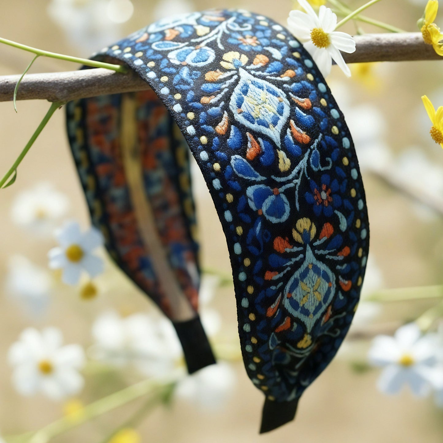 Boho Charm Embroidered Headband