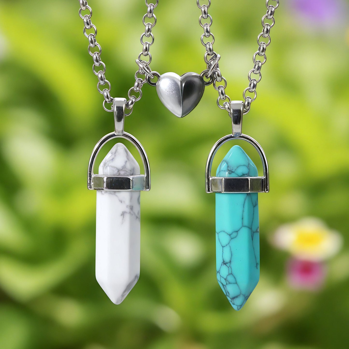 Twin Souls Magnetic Crystal Pendant Set