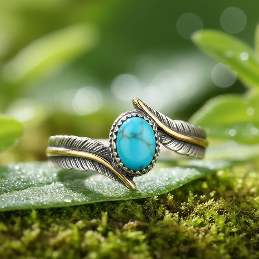 Turquoise Feather Dreams Ring