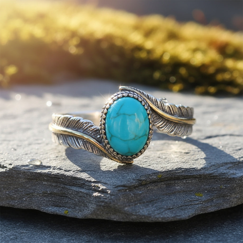 Turquoise Feather Dreams Ring