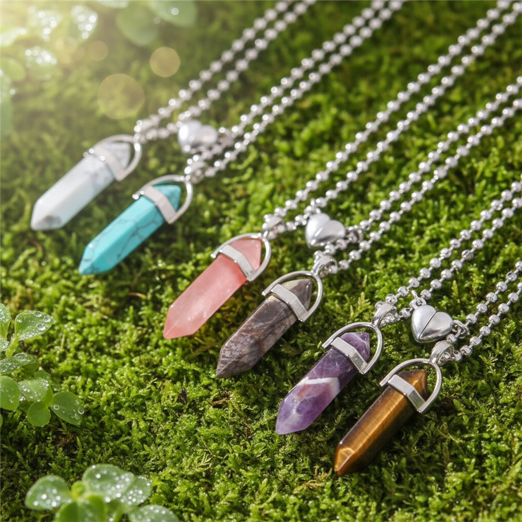 Twin Souls Magnetic Crystal Pendant Set