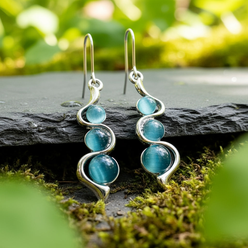 Boho Wave Cat’s Eye Earrings