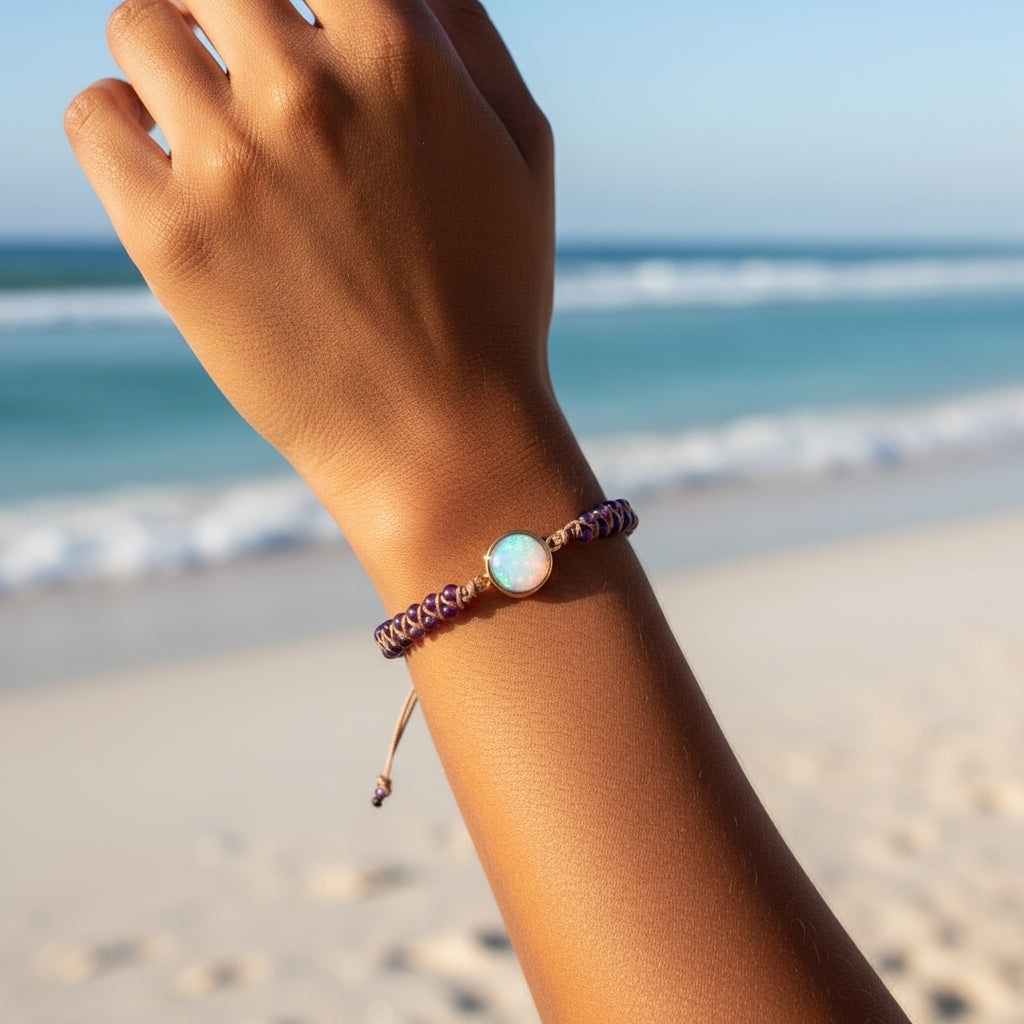 Celestial Harmony Opal Bead Bracelet
