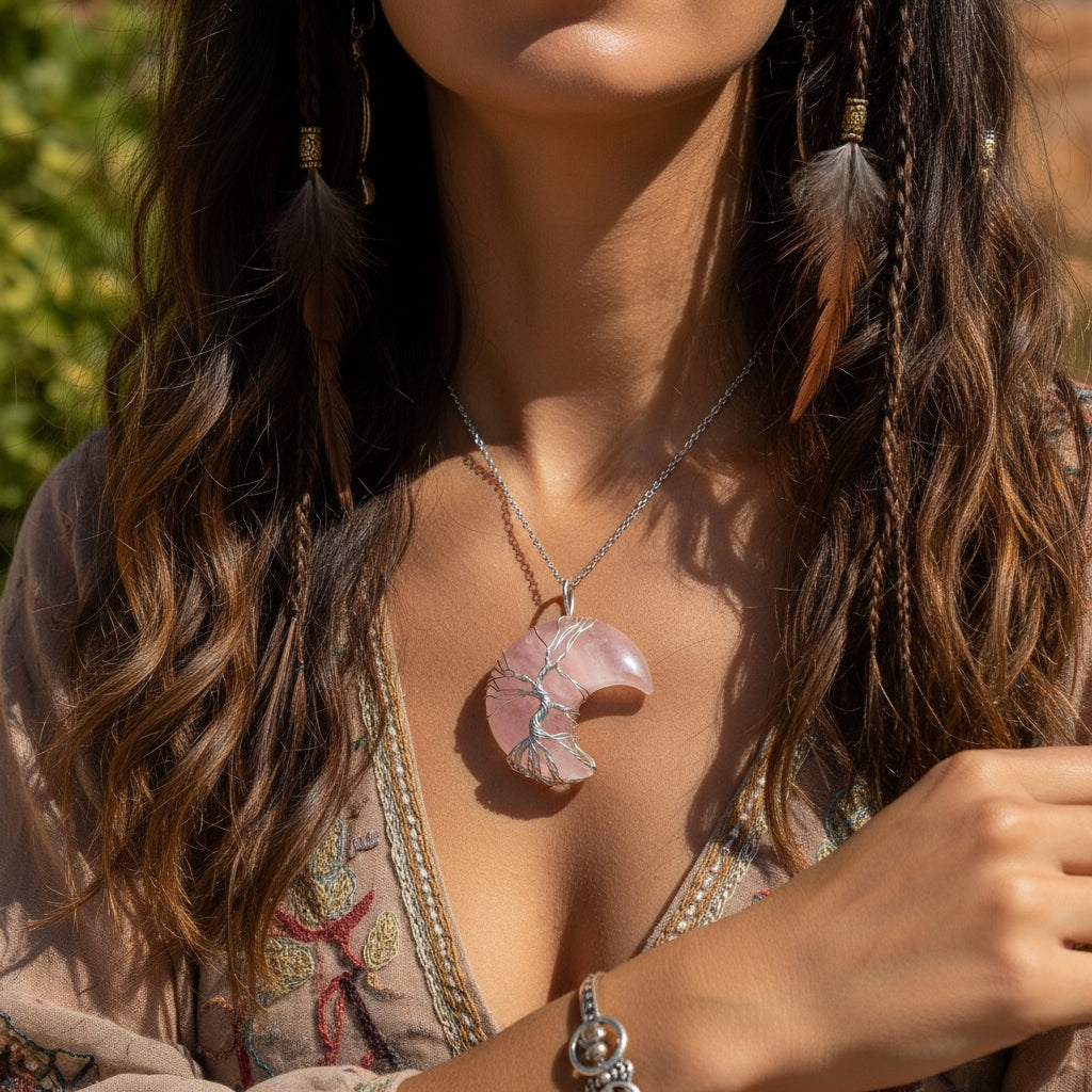 Lunar Serenity Tree of Life Pendant