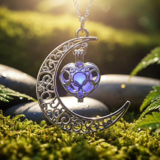 Luminous Crescent Moon Glow Necklace