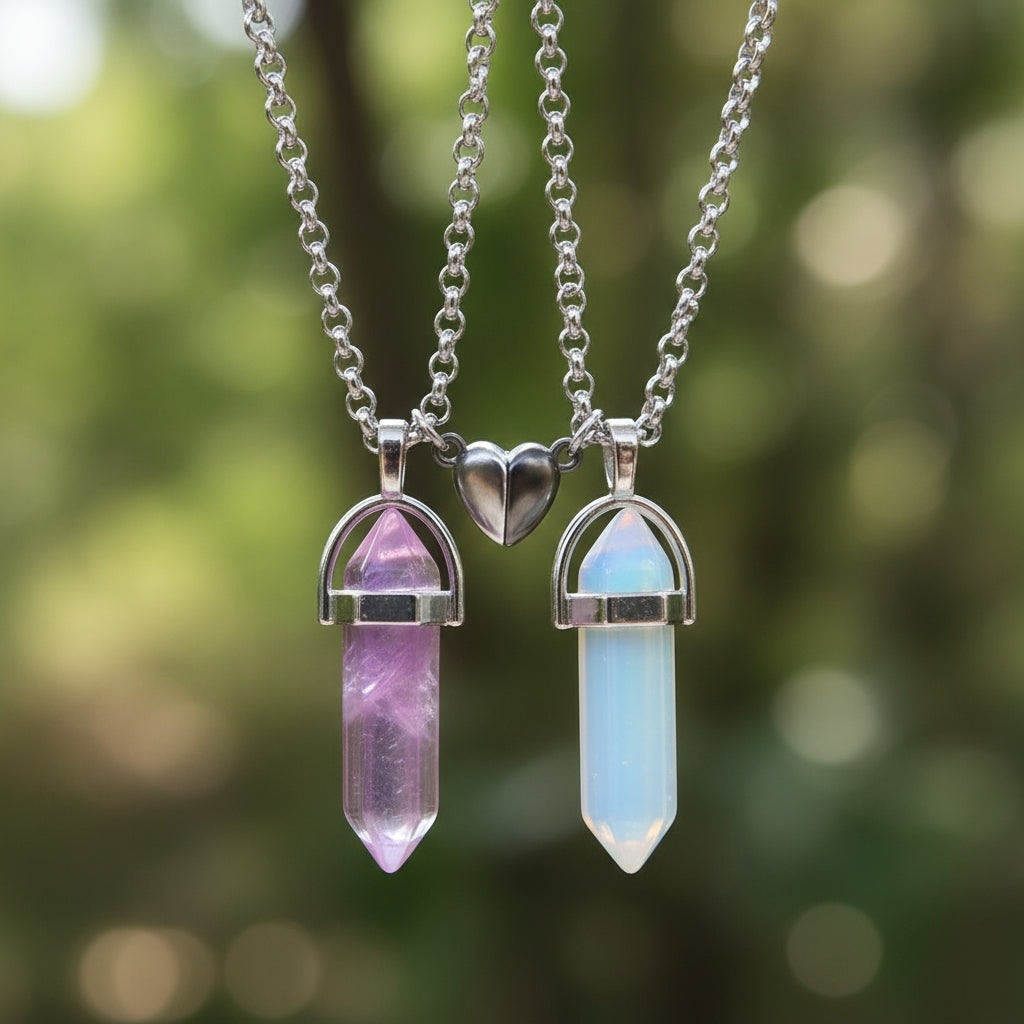 Twin Souls Magnetic Crystal Pendant Set