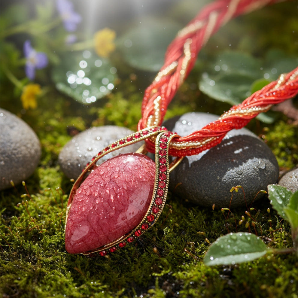 Boho Gemstone Teardrop Necklace