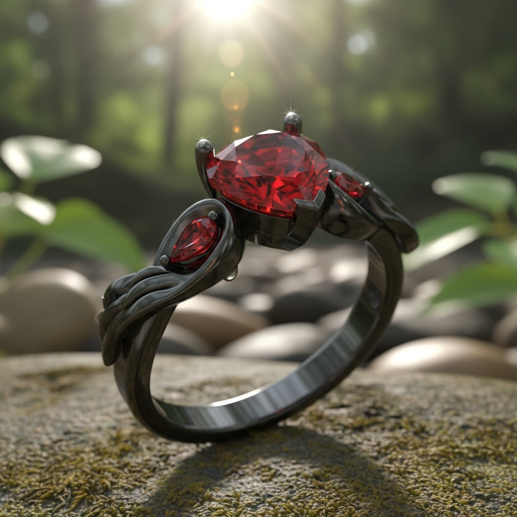 Midnight Ruby Desire Ring