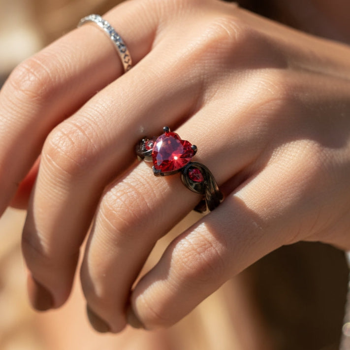 Midnight Ruby Desire Ring