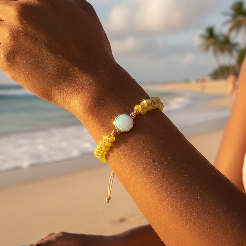 Celestial Harmony Opal Bead Bracelet