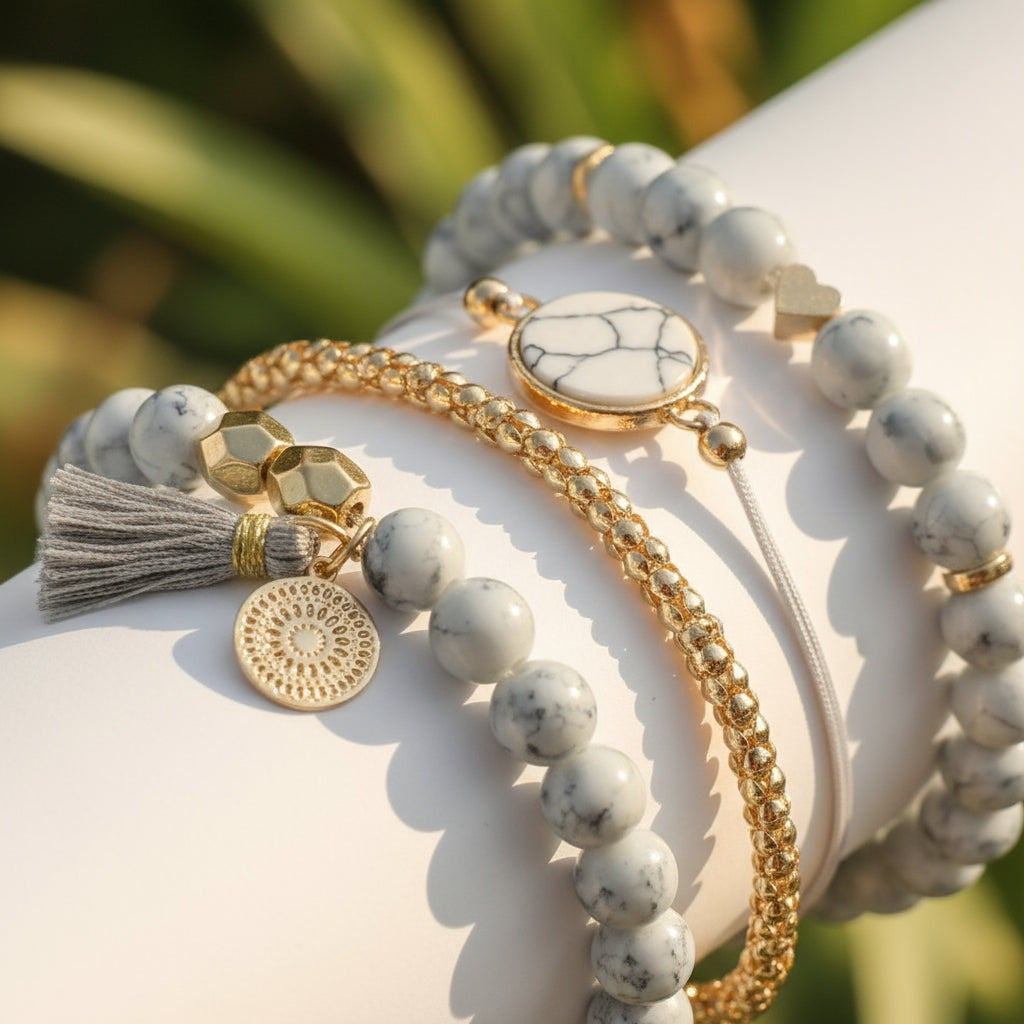 Howlite Serenity Bracelet Set
