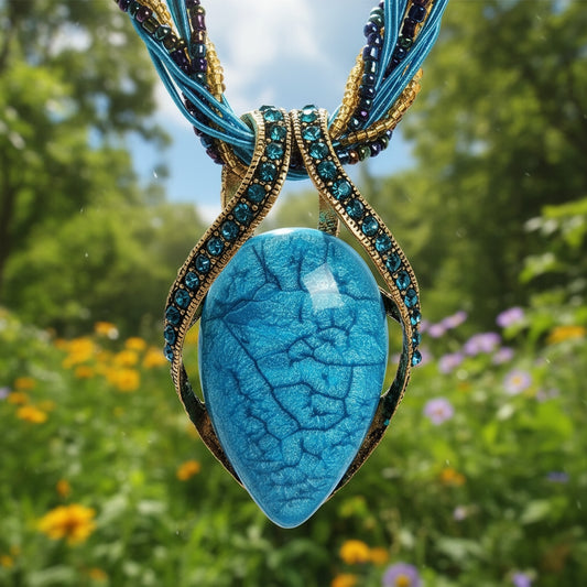 Boho Gemstone Teardrop Necklace