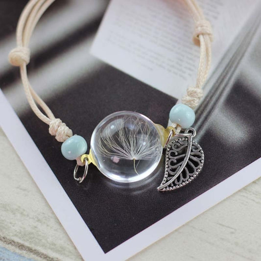 Dandelion Dreams Glass Ball Bracelet