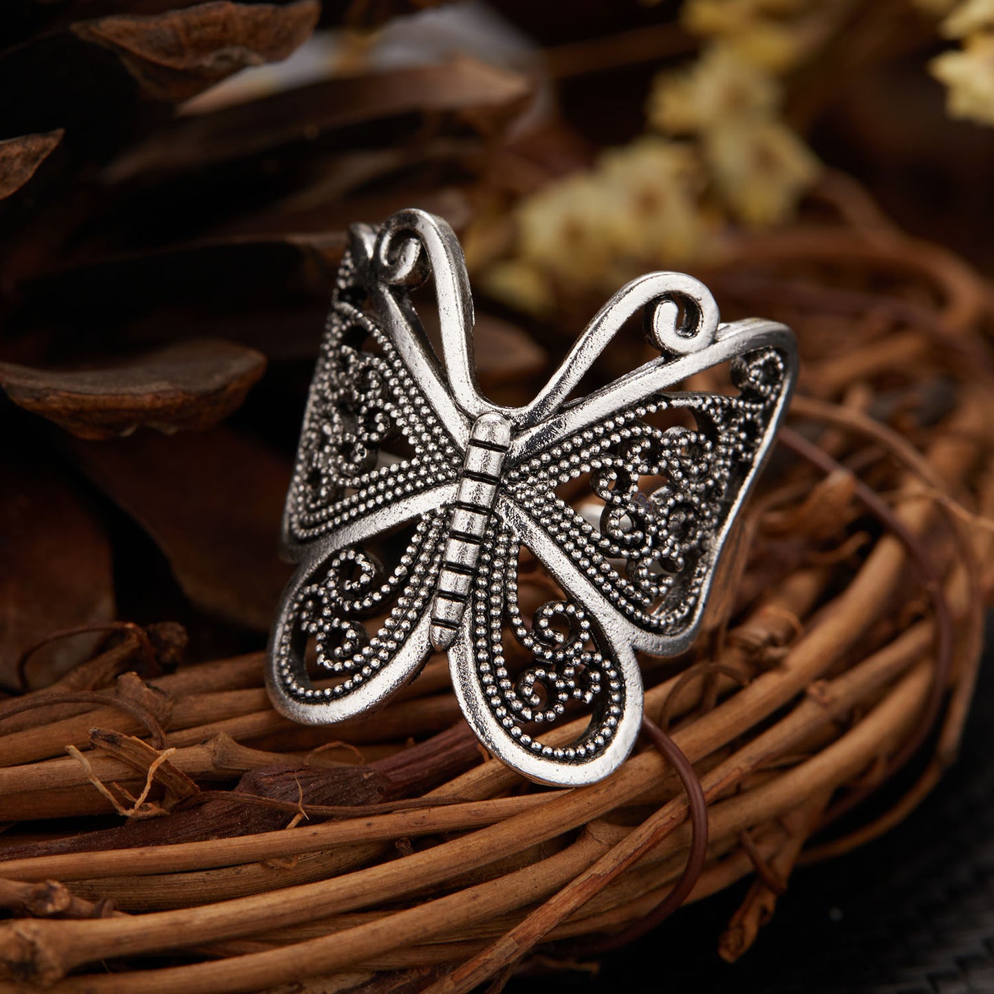 Vintage Silver Butterfly Ring