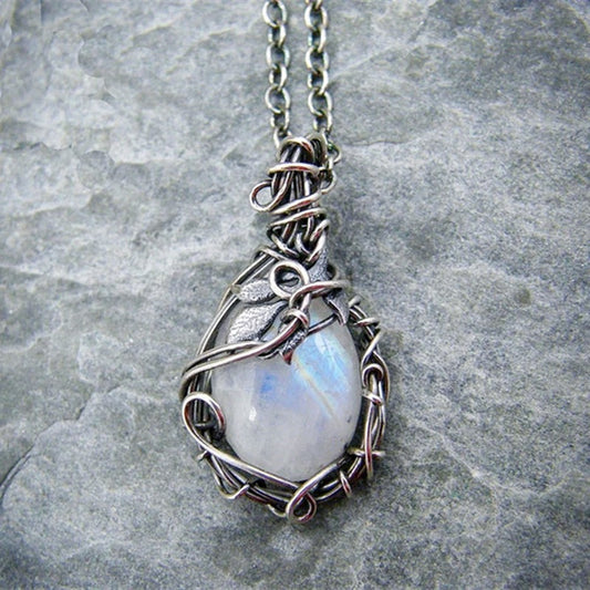 Lunar Serenade: Enchanting Teardrop Moonstone Necklace