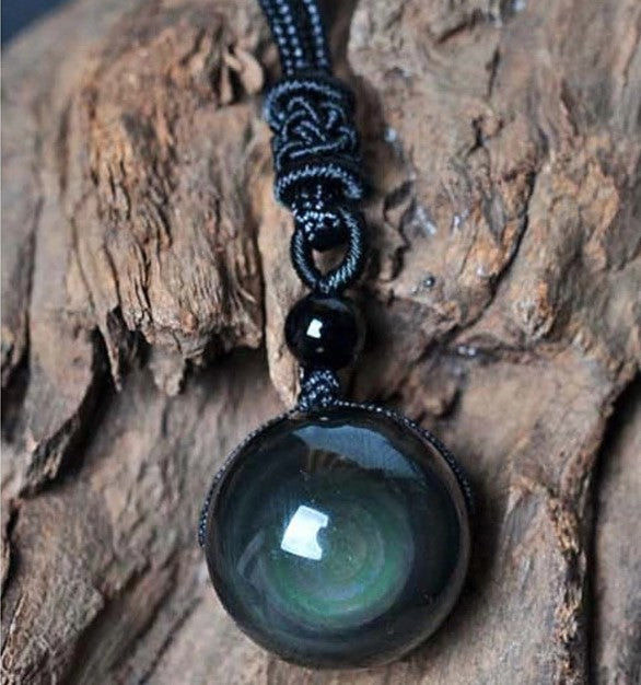 Rainbow Obsidian Pendant Necklace