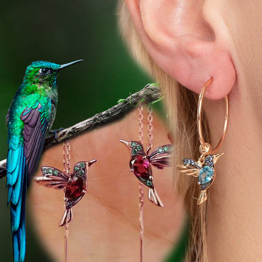 Hummingbird Rhinestone Earrings