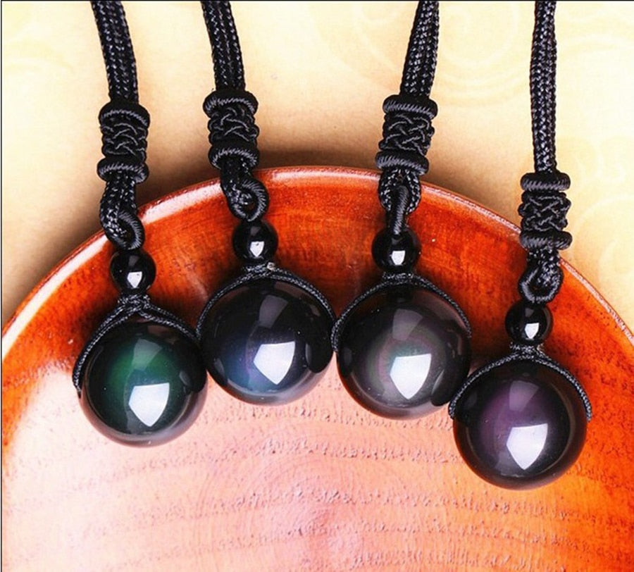 Rainbow Obsidian Pendant Necklace
