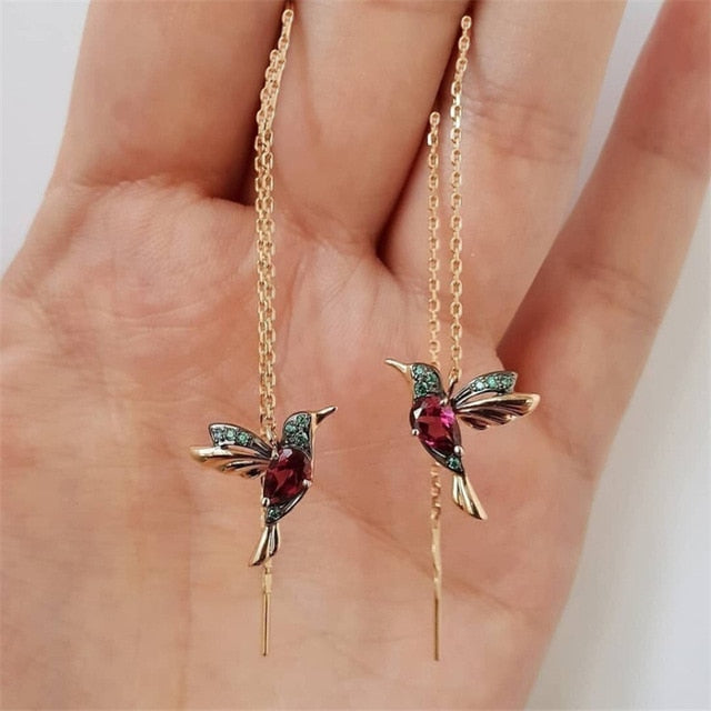 Hummingbird Rhinestone Earrings
